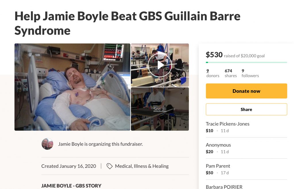Jamie Boyle GoFundMe Guillain Barre Syndrome